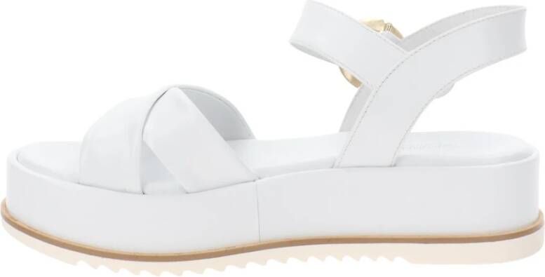 Nerogiardini Leren Gesp Sandalen White Dames