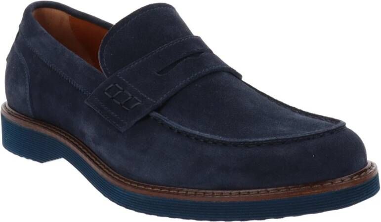 Nerogiardini Leren Heren Loafers Blue Heren