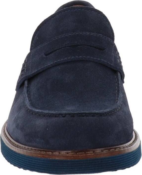 Nerogiardini Leren Heren Loafers Blue Heren