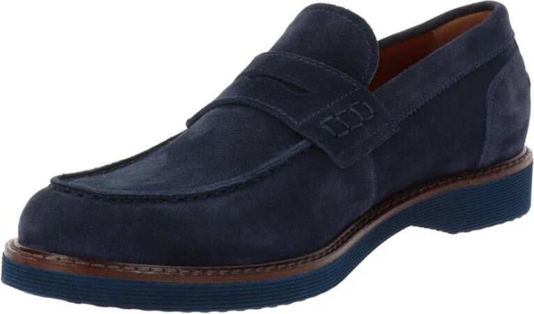 Nerogiardini Leren Heren Loafers Blue Heren