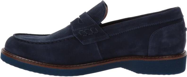 Nerogiardini Leren Heren Loafers Blue Heren