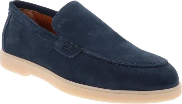 Nerogiardini Leren Heren Loafers Comfort Stijl Blue Heren