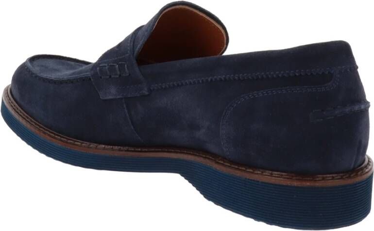 Nerogiardini Leren Heren Loafers Slip-On Stijl Blue Heren