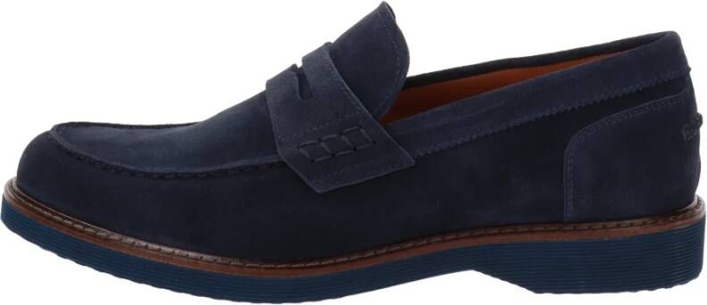 Nerogiardini Leren Heren Loafers Slip-On Stijl Blue Heren