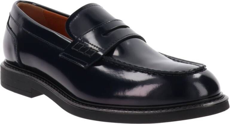 Nerogiardini Leren Heren Loafers Slip-On Stijl Blue Heren