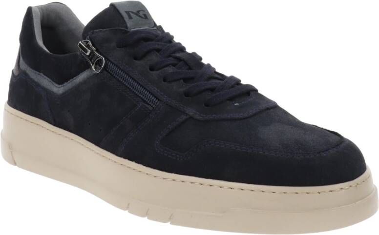 Nerogiardini Leren Heren Sneakers Casual Stijl Blue Heren