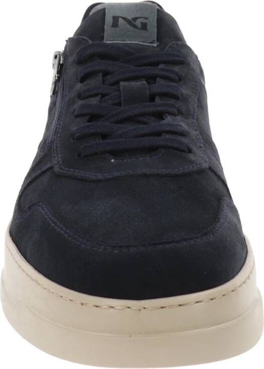 Nerogiardini Leren Heren Sneakers Casual Stijl Blue Heren