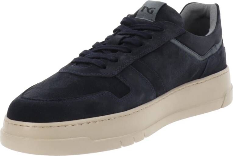 Nerogiardini Leren Heren Sneakers Casual Stijl Blue Heren