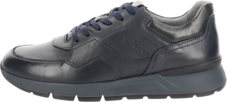 Nerogiardini Leren Heren Sneakers Stijlvol Casual Blue Heren