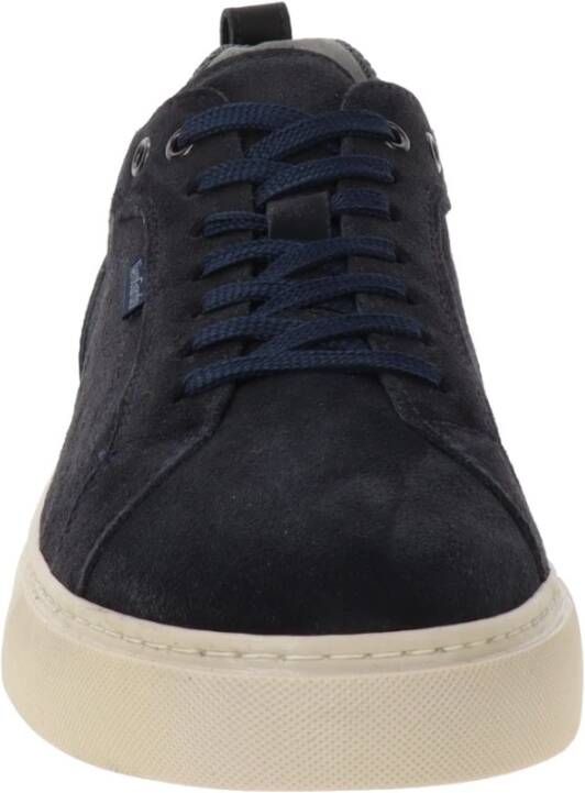 Nerogiardini Leren Heren Sneakers Stijlvol Comfort Blue Heren