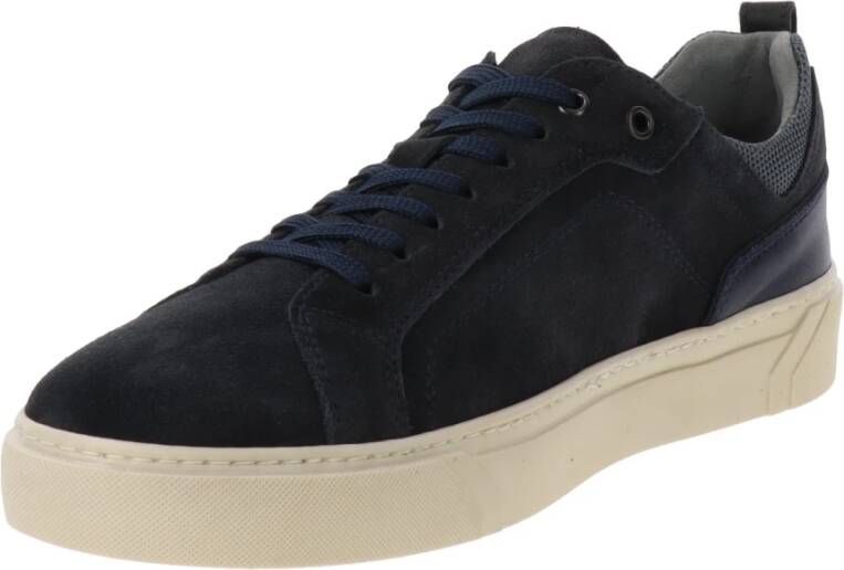 Nerogiardini Leren Heren Sneakers Stijlvol Comfort Blue Heren