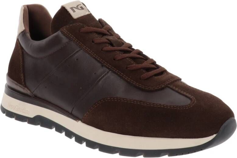 Nerogiardini Leren Heren Sneakers Stijlvol Comfortabel Brown Heren