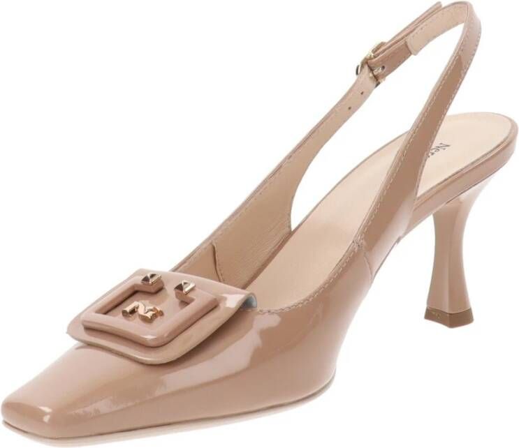 Nerogiardini Leren Hoge Hakken Elegant Beige Dames