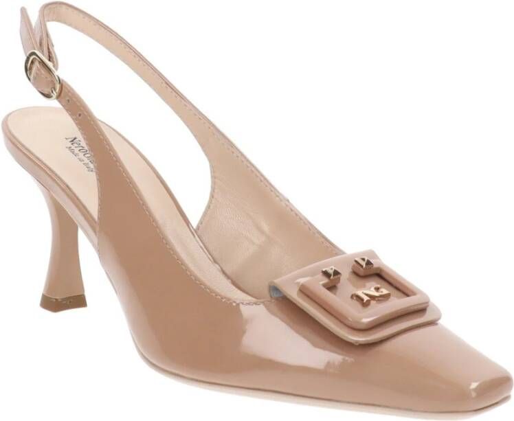 Nerogiardini Leren Hoge Hakken Elegant Beige Dames