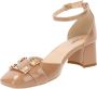 Nerogiardini Leren Hoge Hakken Elegante Stijl Beige Dames - Thumbnail 4