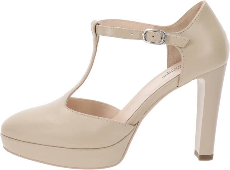 Nerogiardini Leren Hoge Hakken Elegante Stijl Beige Dames