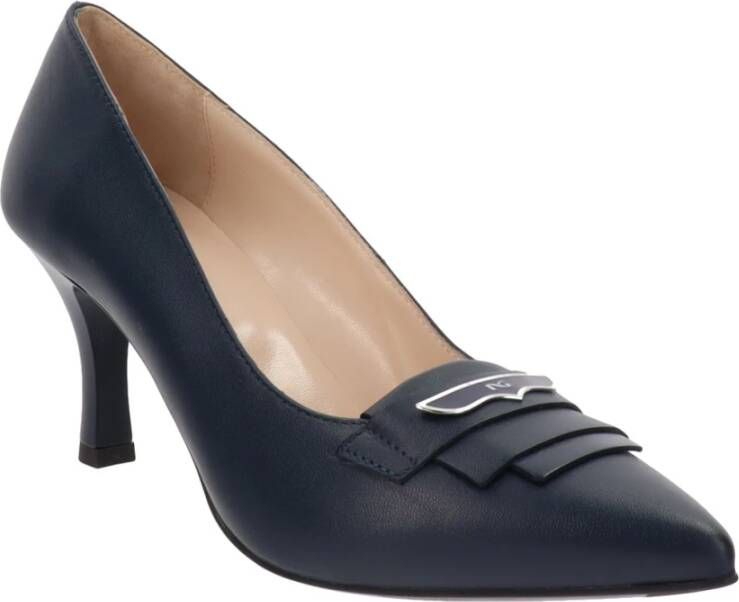 Nerogiardini Leren Hoge Hakken Schoenen Elegant Comfort Blue Dames