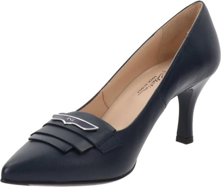 Nerogiardini Leren Hoge Hakken Schoenen Elegant Comfort Blue Dames