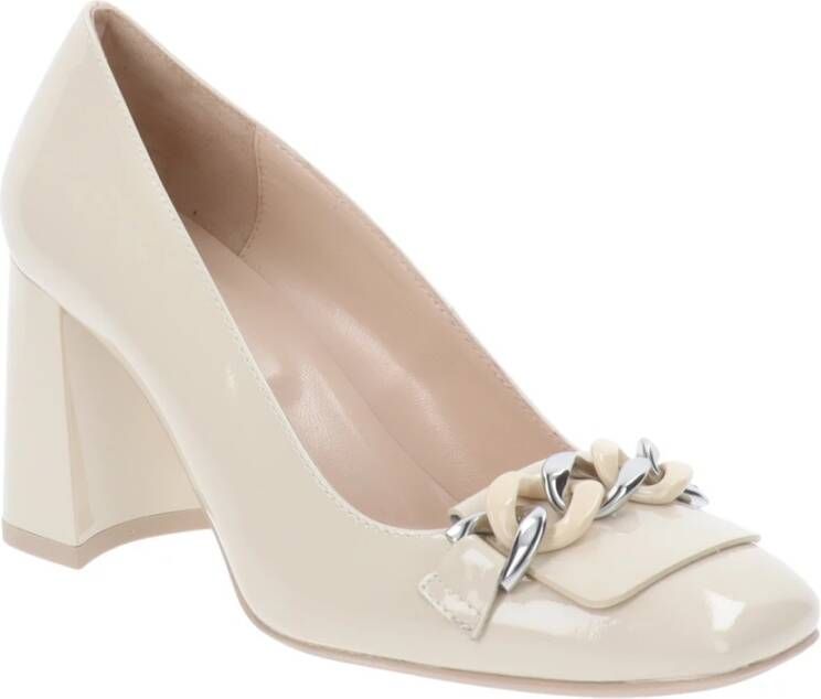 Nerogiardini Leren Hoge Hakken Schoenen Slip-On Beige Dames