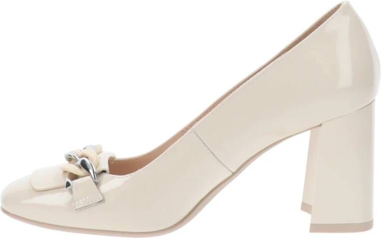 Nerogiardini Leren Hoge Hakken Schoenen Slip-On Beige Dames