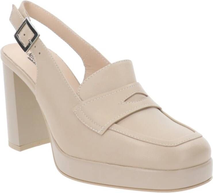 Nerogiardini Leren Hoge Hakken Schoenen voor Vrouwen Beige Dames