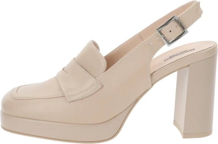 Nerogiardini Leren Hoge Hakken Schoenen voor Vrouwen Beige Dames