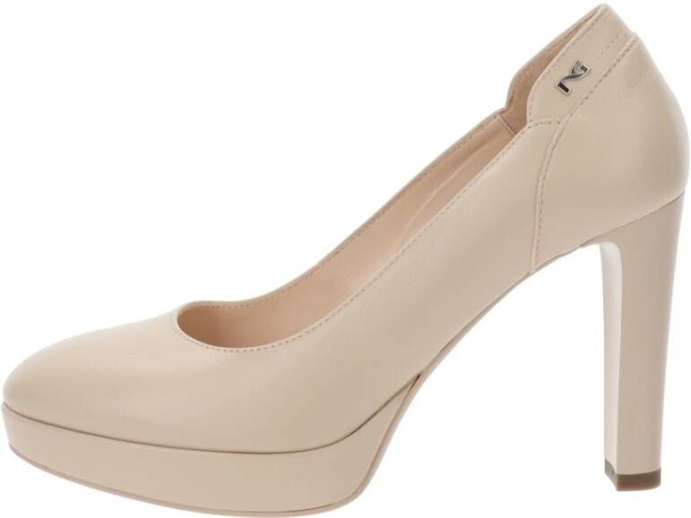 Nerogiardini Leren Hoge Hakken Schoenen voor Vrouwen Beige Dames