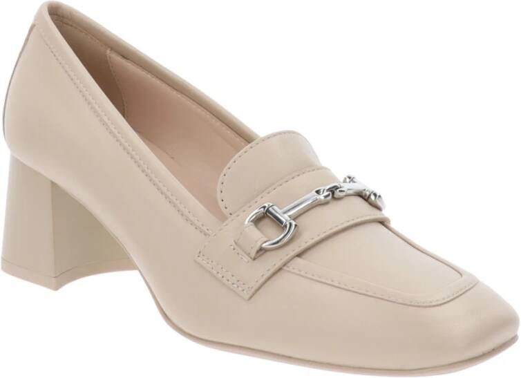 Nerogiardini Leren Hoge Hakken Slip-On Beige Dames