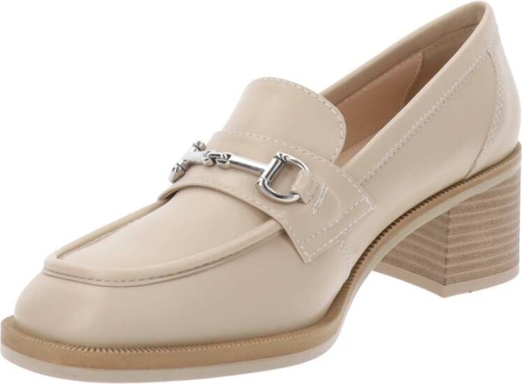 Nerogiardini Leren Hoge Hakken Slip-On Beige Dames