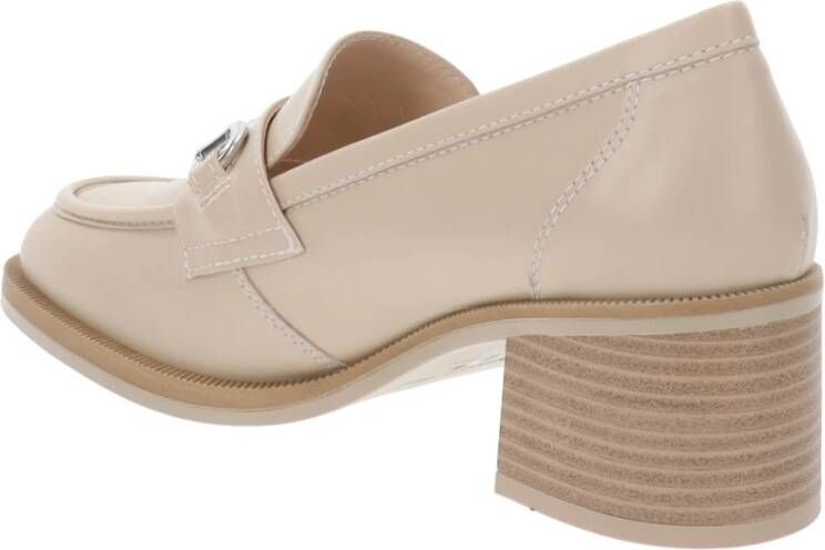 Nerogiardini Leren Hoge Hakken Slip-On Beige Dames