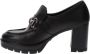 Nerogiardini Zwarte leren loafers met metalen klem Black Dames - Thumbnail 5