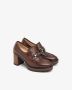 Nerogiardini Leren Loafers met Metalen Klem Brown Dames - Thumbnail 3