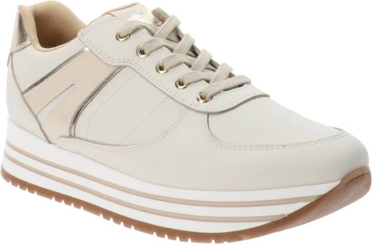 Nerogiardini Leren Meisjes Sneakers Beige Dames