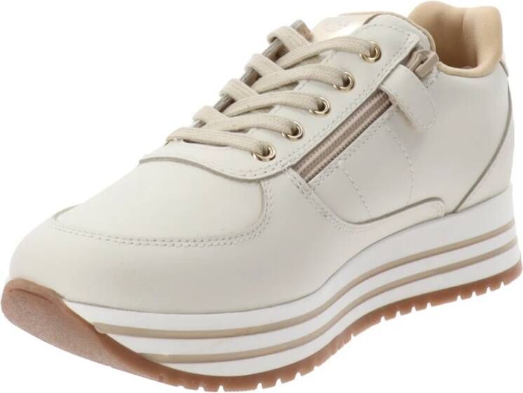 Nerogiardini Leren Meisjes Sneakers Beige Dames