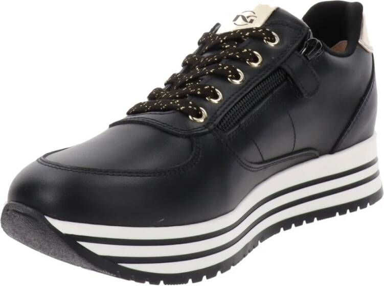 Nerogiardini Leren Meisjes Sneakers Stijlvol Comfort Black Dames