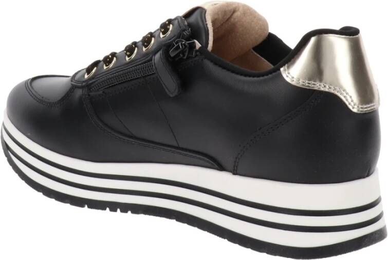 Nerogiardini Leren Meisjes Sneakers Stijlvol Comfort Black Dames