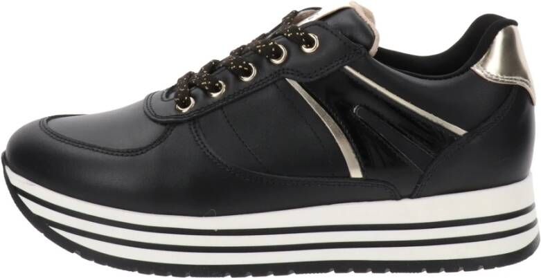 Nerogiardini Leren Meisjes Sneakers Stijlvol Comfort Black Dames