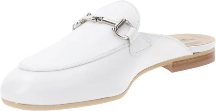 Nerogiardini Leren Sabot voor Stijl en Comfort White Dames