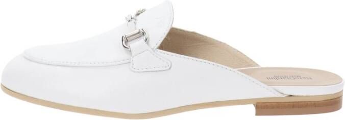 Nerogiardini Leren Sabot voor Stijl en Comfort White Dames