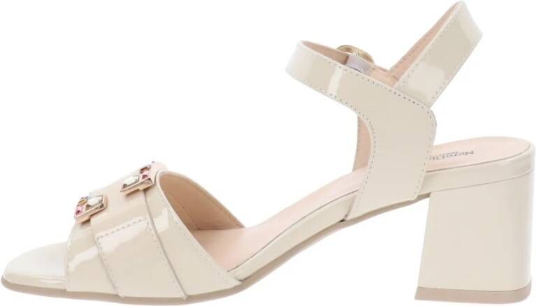 Nerogiardini Leren sandalen voor vrouwen Beige Dames