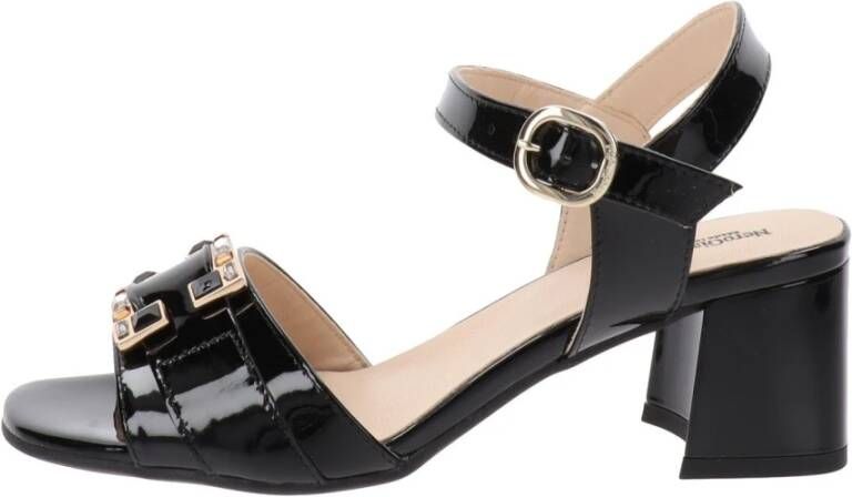 Nerogiardini Leren sandalen voor vrouwen Black Dames