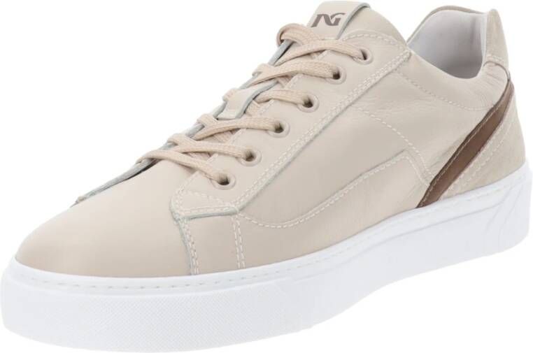 Nerogiardini Leren Sneakers met Veters en Ritssluiting White Dames