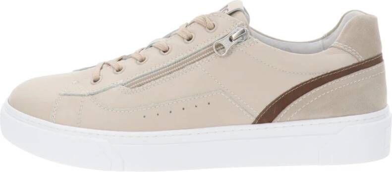 Nerogiardini Leren Sneakers met Veters en Ritssluiting White Dames