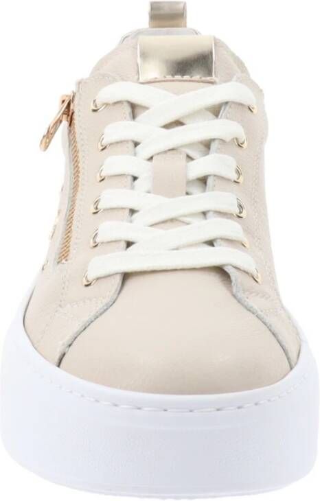 Nerogiardini Leren Sneakers met Veters en Ritssluiting White Dames