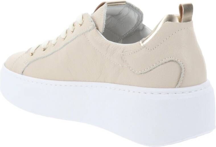 Nerogiardini Leren Sneakers met Veters en Ritssluiting White Dames