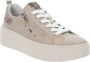 Nerogiardini Leren sneakers met vetersluiting en rits Beige Dames - Thumbnail 4