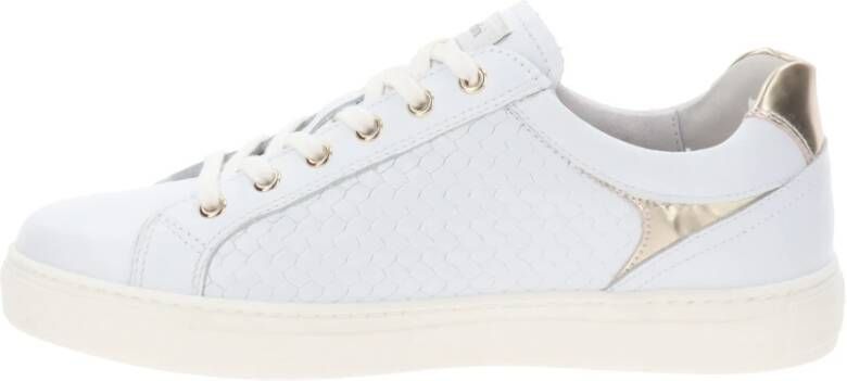 Nerogiardini Leren sneakers met vetersluiting en rits White Dames