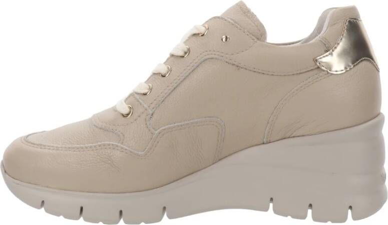 Nerogiardini Leren Sneakers voor Vrouwen Beige Dames