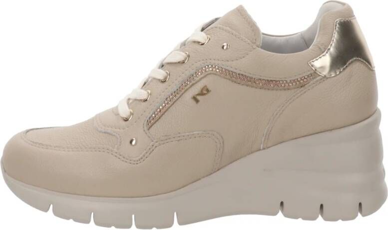 Nerogiardini Leren Sneakers voor Vrouwen Beige Dames