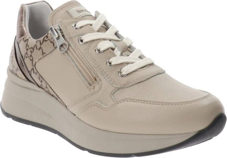 Nerogiardini Leren Sneakers voor Vrouwen Beige Dames